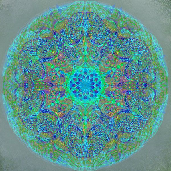 Mandala Grafik, verschiedene Farben von Rietje Bulthuis