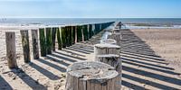 Breakwaters on the beach near Zoutelande