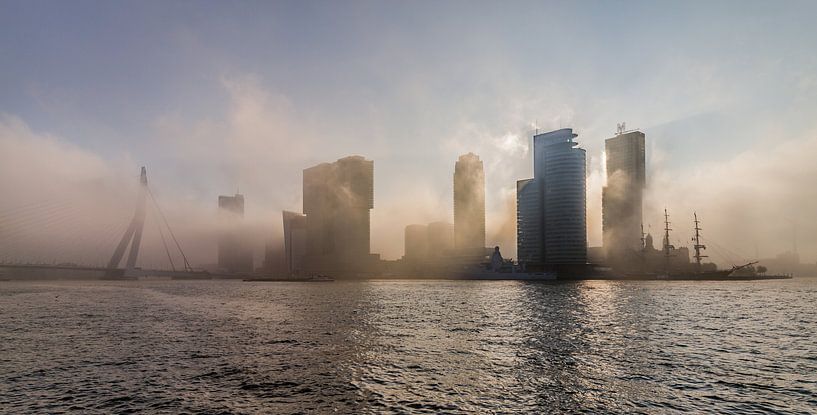 Foggy sunrise above Rotterdam by Peter Hooijmeijer