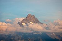 Schreckhorn en Lauteraarhorn tijdens zonsondergang