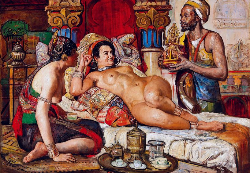 Nackt in Harem-Szene, Gyula Tornai von Atelier Liesjes