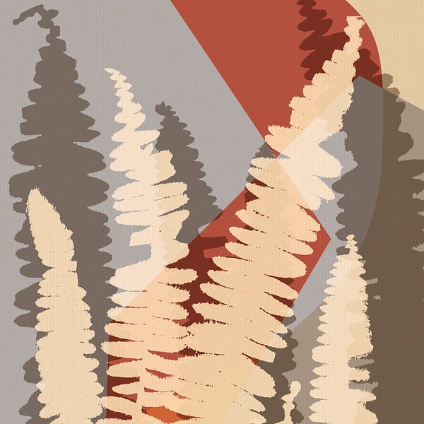 Feuilles de fougère en terra, gris, taupe. par Dina Dankers