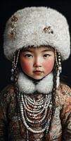 Tradition et jeunesse : portrait d'un enfant asiatique en costume mongol