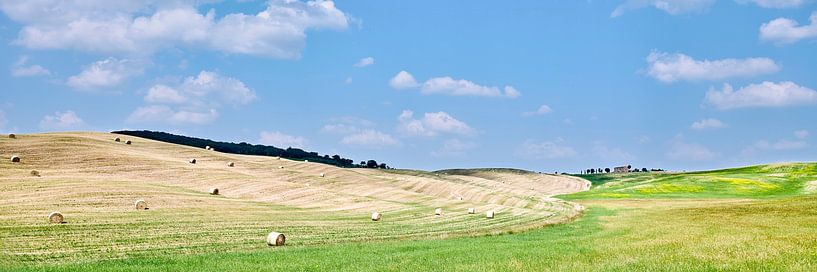 strobalen in het Italiaanse landschap in Toscane van eric van der eijk