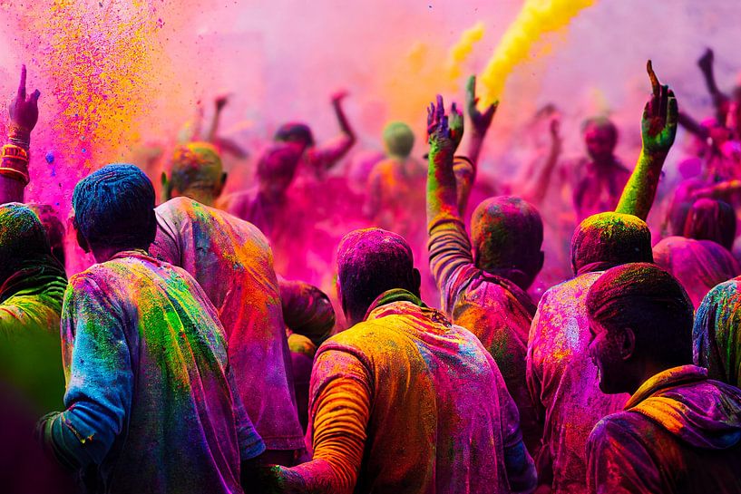 Holi festival in India on the street by Animaflora PicsStock