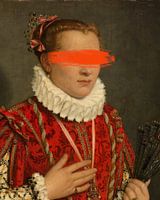 Portrait d'une jeune femme, original de Giovanni Battista Moroni