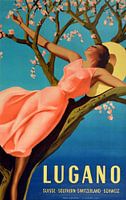 Gino Boccasile, Travel poster Lugano Suisse South Switzerland Schweiz, 1939