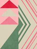 Abstrait Géométrique vert rose 1