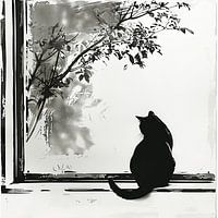 Stille hinter dem Glas - Die schwarze Katze als Wächterin
