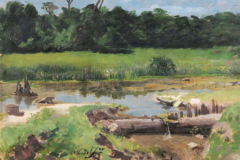 José Ferraz de Almeida Júnior~ Flusslandschaft [Flusslandschaft] von finemasterpiece