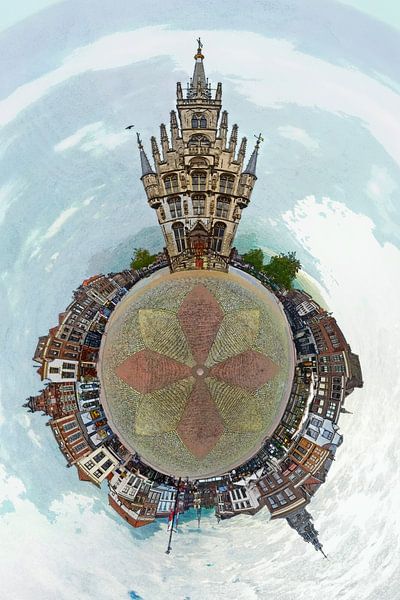 Panorama sphérique de la Markt à Gouda par Frans Blok - des photos, de l'art et des autres décorations murales