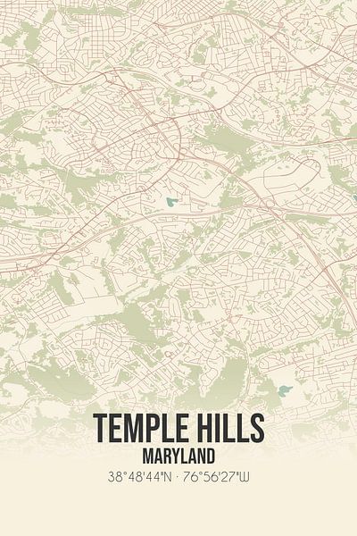 Vintage map of Temple Hills (Maryland), USA. by Prints of Place