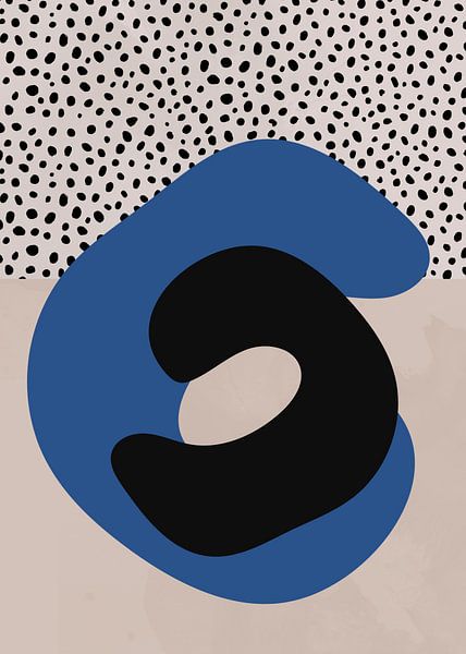 Bleu Noir Abstrait par Mad Dog Art