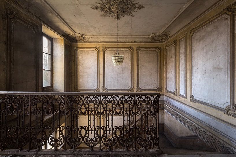Abandoned Staircase in a Castle. by Roman Robroek - Photos of Abandoned Buildings