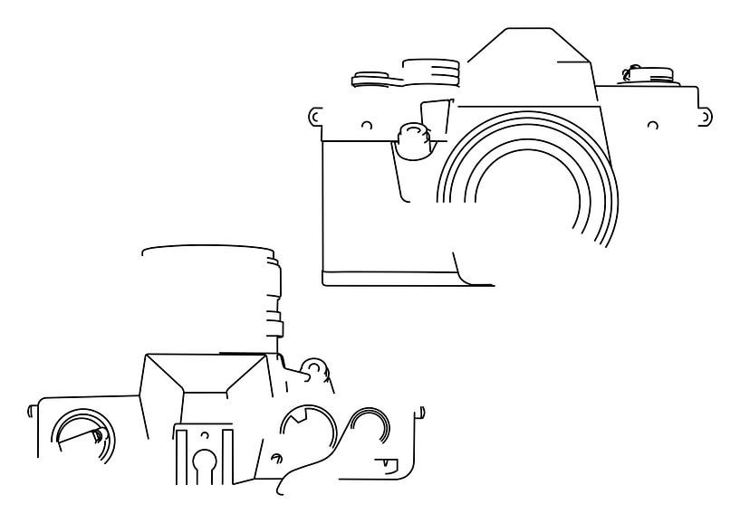 Analogue Camera Silhouette (Practical Super TL2-style) by Drawn by Johan
