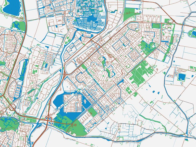 Karte von Heerhugowaard im Stil von Urban Ivory von De Kaartenwinkel