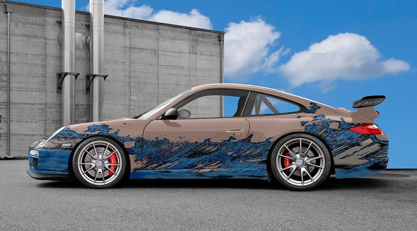 Porsche 911 GT3 Type 997 Art Car en bleu-bisque par aRi F. Huber