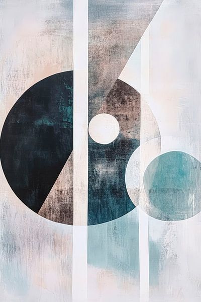 Geometrisches Farbspiel in sanften Tönen von Poster Art Shop