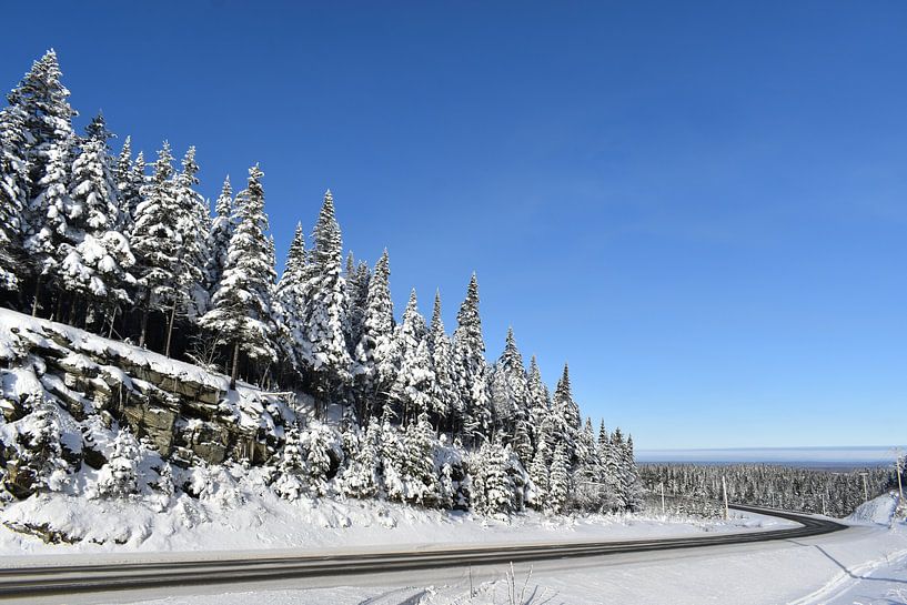 Eine Landstraße im Winter von Claude Laprise
