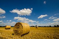 Strohrolle auf einen Acker