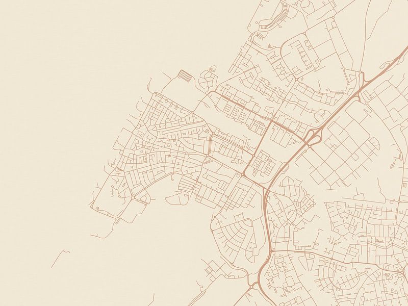 Carte de Katwijk au style Terracotta par De Kaartenwinkel