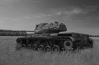 M47 Patton army tank black white 5