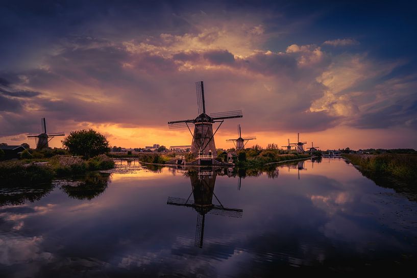 The historic windmills of Kinderdijk by ahafineartimages