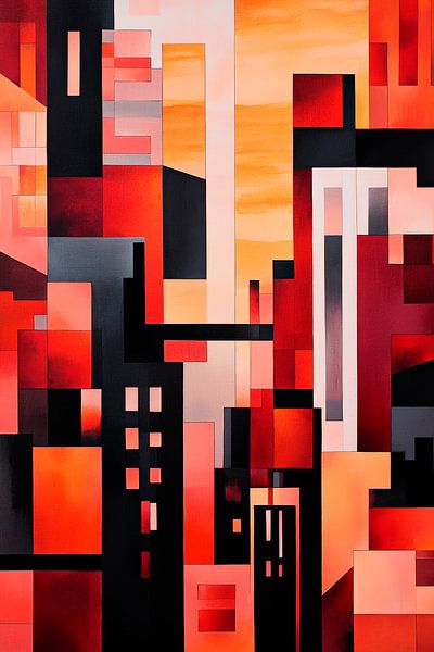 Blick auf eine lebendige Stadtsilhouette von Poster Art Shop