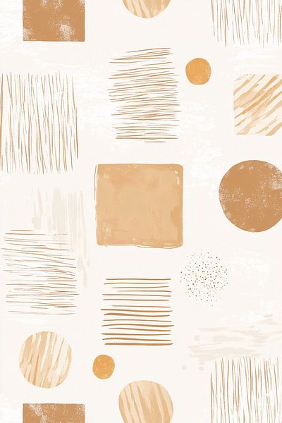Abstraktes geometrisches Muster beige von Imperial Art House