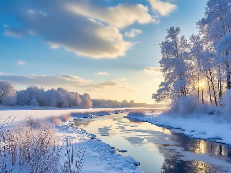 Winterlandschaft auf dem Biesbosch von The Photo Artist