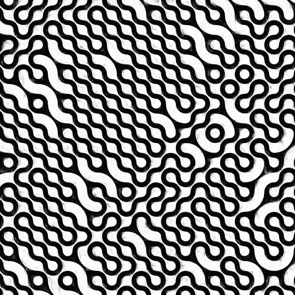 Abstract wavy lines in black and white by Maurice Dawson