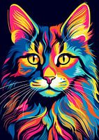 Chat Animal WPAP Pop Art