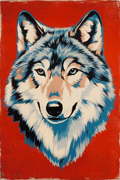 Tête de loup dans le style Pop Art par Art & Soul Creations