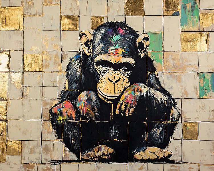 Schimpanse Reflexion von Blickfänger Gemälde