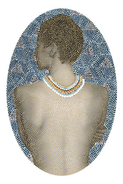 Frau mit Perlenkette von Goed Blauw