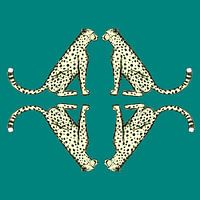 Vier Art-Déco-Geparden