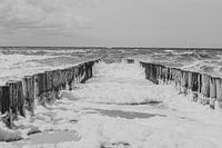 Breakwaters at sea