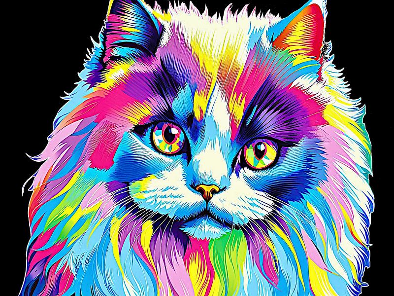 Multicoloured cat by Hans Levendig (lev&dig fotografie)