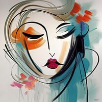 peinture minimaliste d'une femme