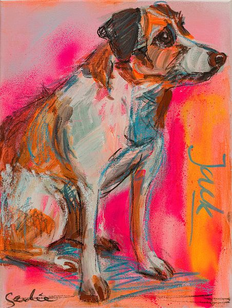Jack Russell dog by Paintings Liesbeth Serlie