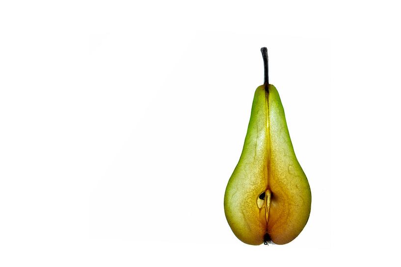 Disk of green pear isolated on a white background. by Carola Schellekens