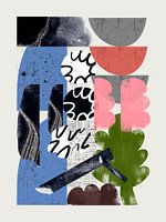 Abstrakte Form Collage In Blau