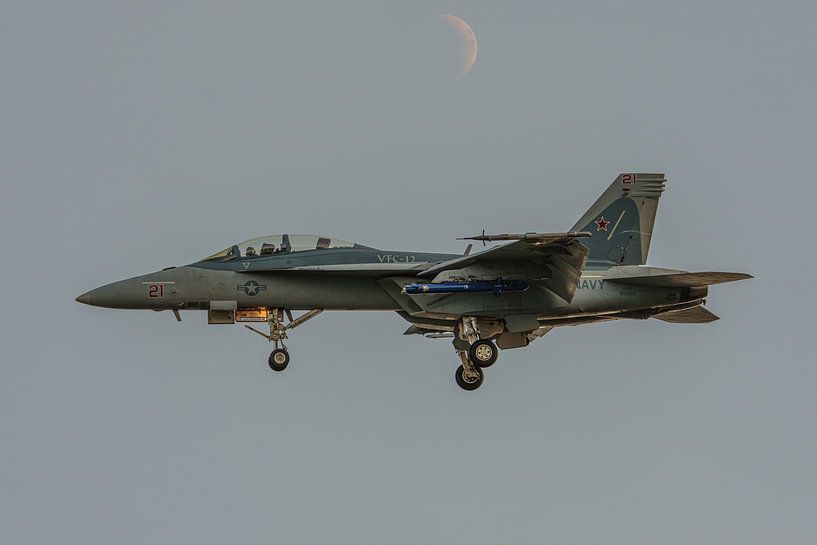 Landung einer Boeing F/A-18F Super Hornet der U.S. Navy. von Jaap van den Berg