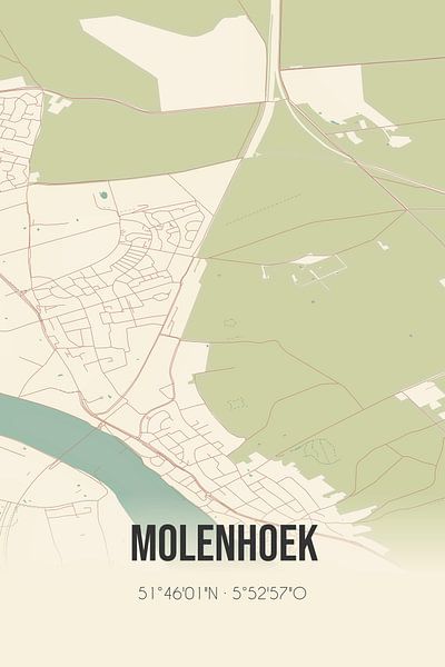 Vieille carte de Molenhoek (Limbourg) par Affiches de lieux