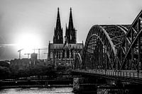 Panorama de Cologne La cathédrale de Cologne en noir et blanc
