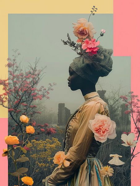 The power of Africa, contemporary portrait in neon by Carla Van Iersel