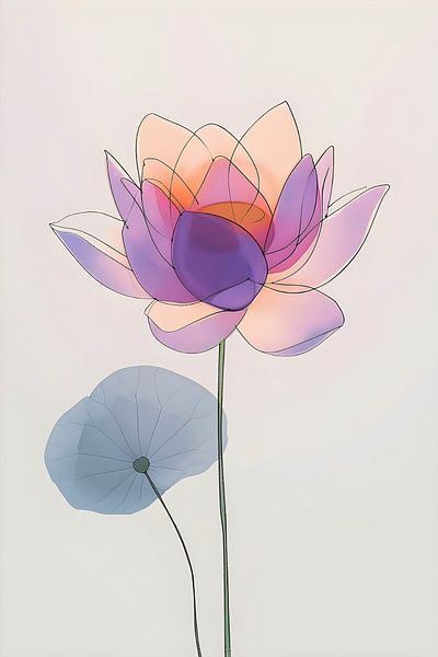 Lotus Drawing by But First Framing
