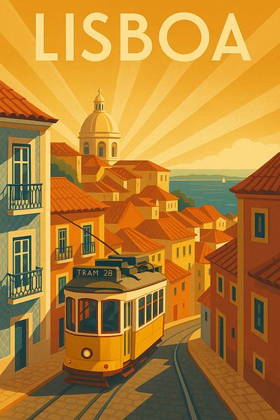 Art mural du voyage en tramway de Lisbonne Alfama par Travel Shop