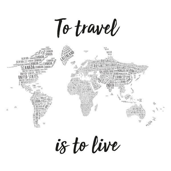 Typographic World Map Wall Circle with Quote | In English by WorldMapShop