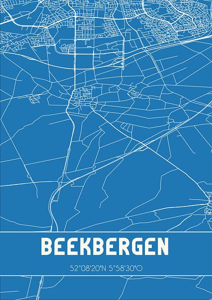 Blueprint | Carte | Beekbergen (Gueldre) par Affiches de lieux